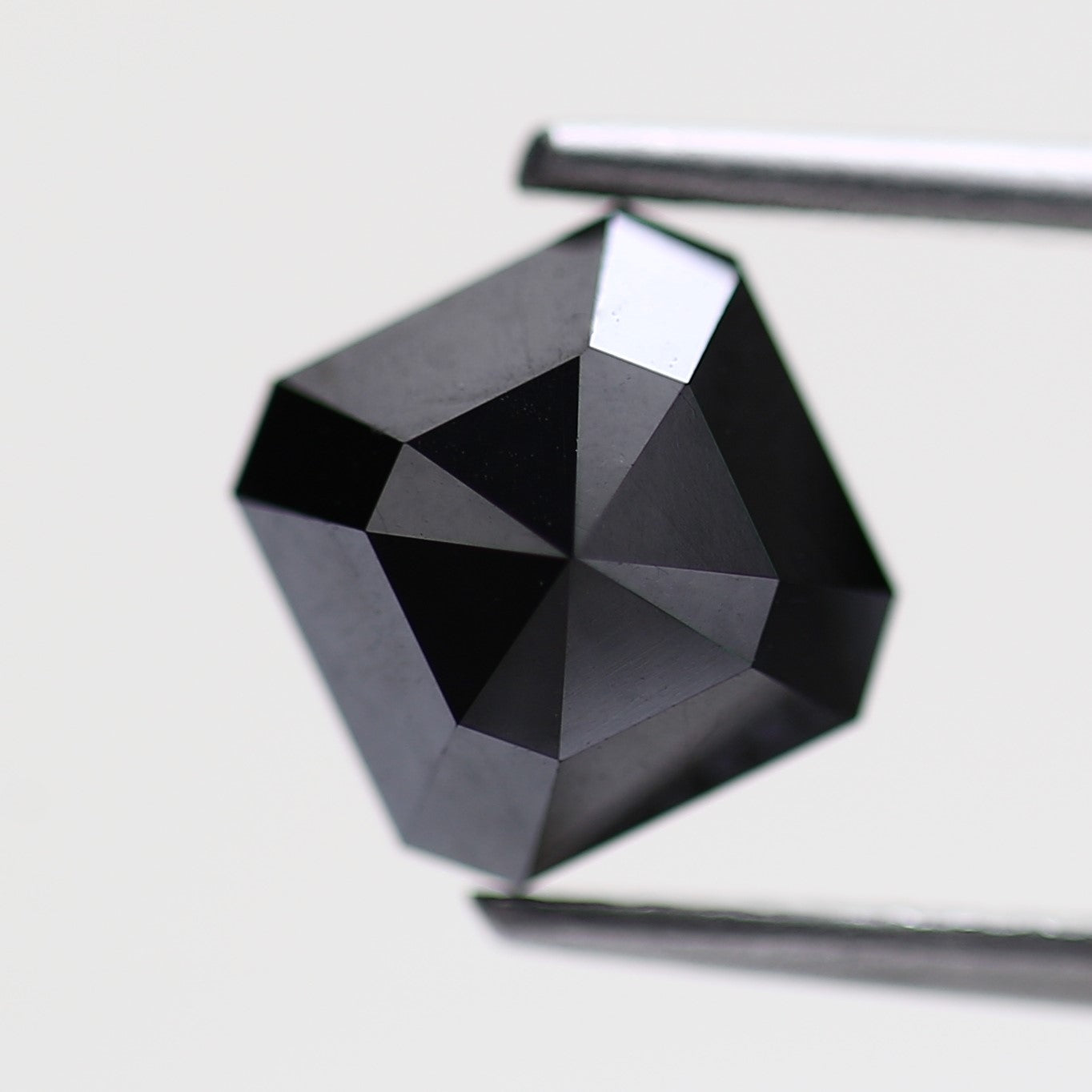 Natural Asscher Shape 6.69 MM Fancy Black Color Diamond, 1.88 Carat